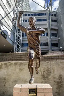 Football Club Prints: Alan Shearer statue at St James Park in Newcastle