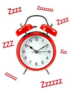 Awake Prints: An alarm clock isolated ahgainsdt a white background