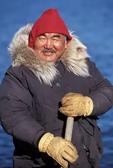 Alaska Prints: Alaska Donald Smith Eskimo Inupiat Kiana Kobuk River man portrait cap hat