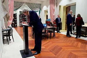 Prime Minister Prints: Albanian Prime Minister Edi Rama engages in a discussion with U