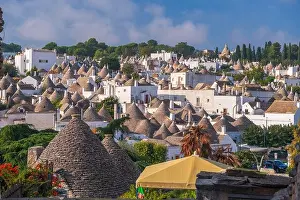 Alberobello, Italy old town view with traditional trullo Houses