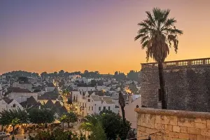 Alberobello, Italy with Trulli houses at dusk