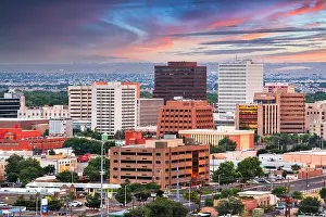 Albuquerque, New Mexico, USA downtown cityscape at dusk
