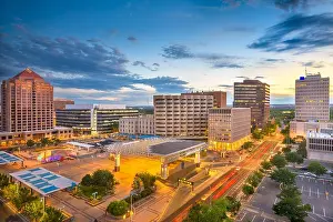 Albuquerque, New Mexico, USA downtown cityscape at twilight