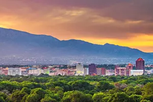 Albuquerque, New Mexico, USA downtown cityscape at twilight