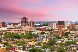 Albuquerque, New Mexico, USA downtown cityscape at twilight