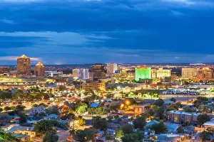Albuquerque, New Mexico, USA downtown cityscape at twilight