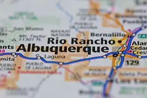 Albuquerque Prints: Albuquerque New Mexico USA shown on a Geography map or road ma