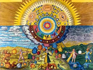 Transparency Prints: ALCHEMY - The Macrocosmus schema of Great World in alchemical terms