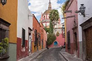 Patina Prints: Aldama Street with a view of the Parroquia de San Miguel Arcangel church