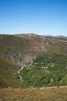 Mountains Landscape Prints: Aldeia da Pena drone aerial village in Arouca Serra da Freita, Portugal