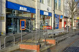 Shop Front Prints: Aldi supermarket town centre store in Market Place Romford London England UK