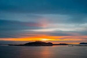 Images Dated 20th June 2019: Alesund, Norway. Amazing Natural Bright Dramatic Sky Above Alesund Valderoya And Islands In Sunset
