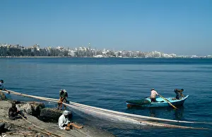 Alexandria Prints: alexandria Egypt Fishermen In Boats With Nets