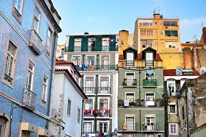 Sky City Prints: Alfama architecture, Lisbon, Portugal