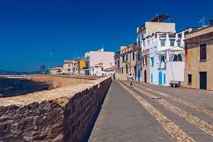 Alghero old town, Alghero street view on a beautiful day
