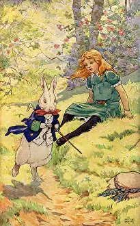 Adventures Prints: Alice and the White Rabbit, from Alices Adventures in Wonderland by Lewis Carroll (Charles Lutwidge Dodgson)