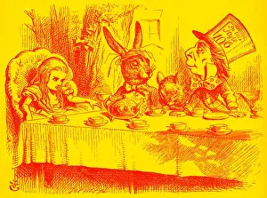 Wonderland Prints: Alice in Wonderland - the Mad Hatter's Tea Party - from the book by Lewis Carroll (Charles Lutwidge Dodgson)