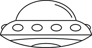 Sci Fi Prints: Alien spaceship icon. Outline alien spaceship vector icon for web design isolated on white background