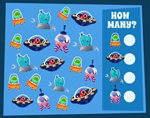 Quiz Prints: How many aliens with spacecrafts