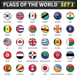 Tanzania Prints: All flags of the world set 1. Circle and convex design