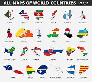 Guatemala Prints: All maps of world countries and flags