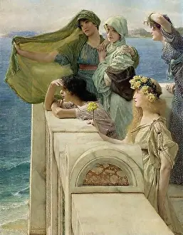 Alma-Tadema Lawrence - at Aphrodite's Cradle - Dutch School - 19th Century