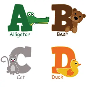 Alligator Prints: Alphabet animals from A to D