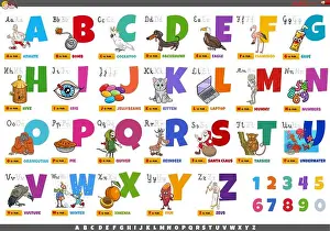 Spell Prints: alphabet with cartoon characters and objects educational set