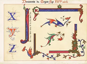 Filigree Prints: Alphabet of decorative initial letters XYZ