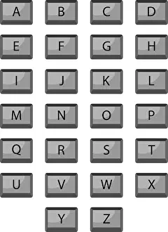 Input Prints: Alphabet keyboard buttons. Keyboard abc