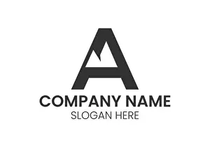 Idea Prints: Alphabet letter icon logo A with mountain in the middle. Vector logo design template