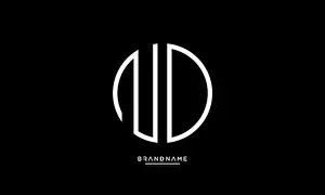 Alphabet letter icon logo ND or DN Monogram