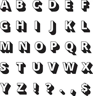 Trending Prints: Alphabet long shadows. Font bold letters vector flat collection