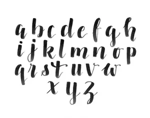 Watercolor Painting Prints: Alphabet in modern calligraphy style