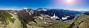 Cortina Prints: Alps mountain Santa Maddalena village with Dolomites in background