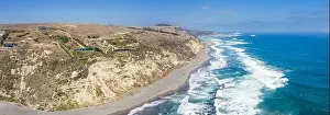 Amazing aerial view Las Brisas awe sea coastline landscape a wild environment in Chile