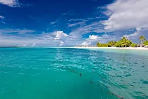 Sea Island Prints: Amazing beach landscape. Summer holiday and vacation concept for tourism