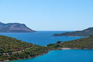 From The Air Prints: Amazing beautiful landscape on a peninsula on the Mediterranean coast on a sunny clear day