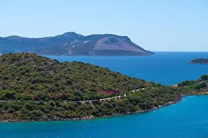 From The Air Prints: Amazing beautiful landscape on a peninsula on the Mediterranean coast on a sunny clear day