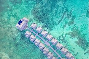 Images Dated 25th May 2019: Amazing bird eyes view in Maldives, landscape seascape aerial view over a Maldives