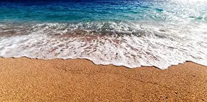 Alanya Prints: Amazing Mediterranean seascape with golden sand and blue waves