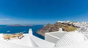 Amazing panoramic landscape, luxury travel vacation Santorini island