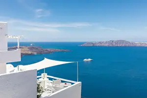 Amazing panoramic landscape, luxury travel vacation Santorini island