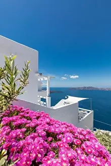 Amazing panoramic landscape, luxury travel vacation Santorini island