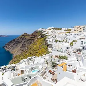 Amazing panoramic landscape, luxury travel vacation Santorini island