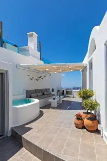 Amazing panoramic landscape, luxury travel vacation Santorini island