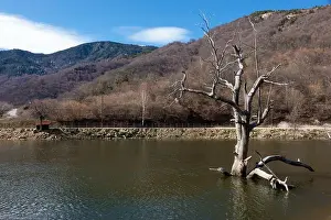 Holiday Lake Prints: Amazing scenery by the artificial lake in Panagitsa village, Pella, Greece