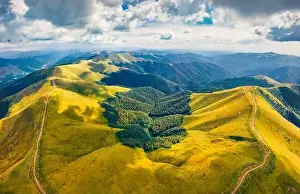 Highland Holiday Prints: Amazing summer view from flying drone of Krasna range with old country road