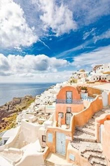 Images Dated 10th May 2019: Amazing travel scenery of Santorini island. Tranquil vacation summer holiday the famous tourism